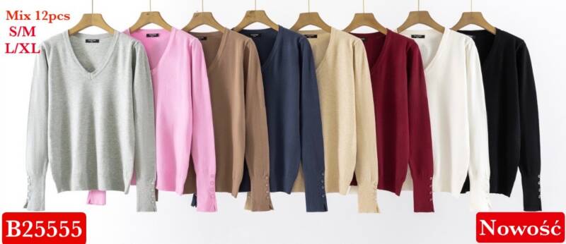 Bluzki damskie Roz S/M-L/XL, Mix Kolor .Paczka 12 szt.