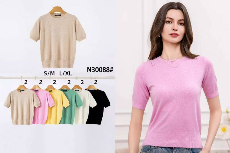 Bluzki damskie Roz S/M-L/XL, Mix Kolor .Paczka 12 szt.
