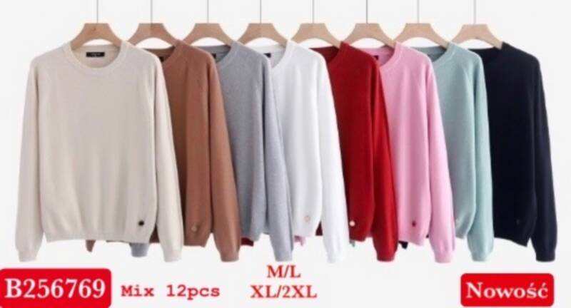 Bluzki damskie Roz M/L-XL-2XL, Mix Kolor .Paczka 12 szt.