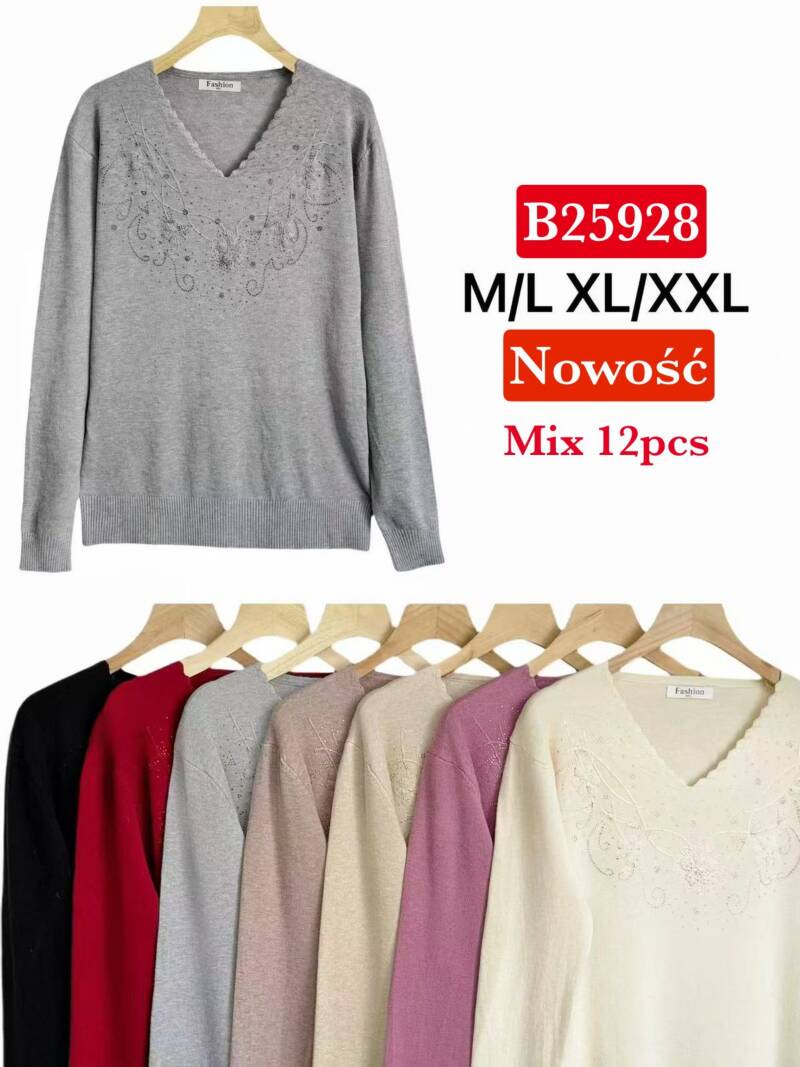 Bluzki damskie Roz M/L-XL-2XL, Mix Kolor .Paczka 12 szt.