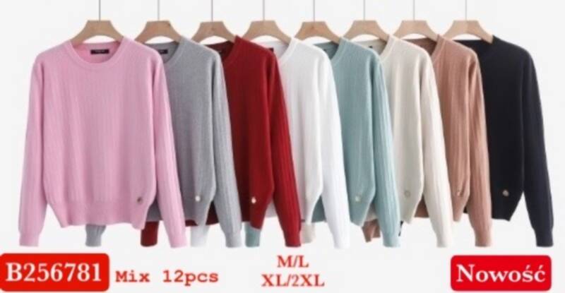 Bluzki damskie Roz M/L-XL-2XL, Mix Kolor .Paczka 12 szt.