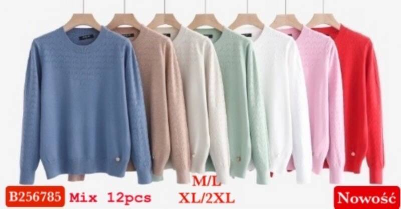 Bluzki damskie Roz M/L-XL-2XL, Mix Kolor .Paczka 12 szt.