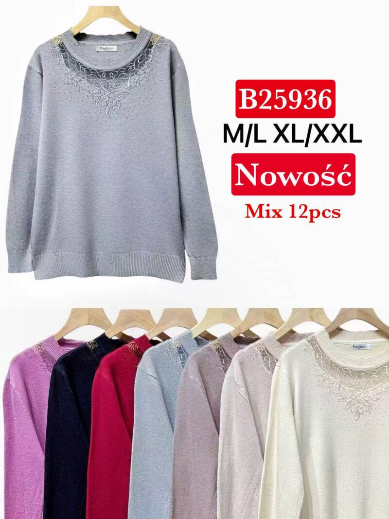 Bluzki damskie Roz M/L-XL-2XL, Mix Kolor .Paczka 12 szt.