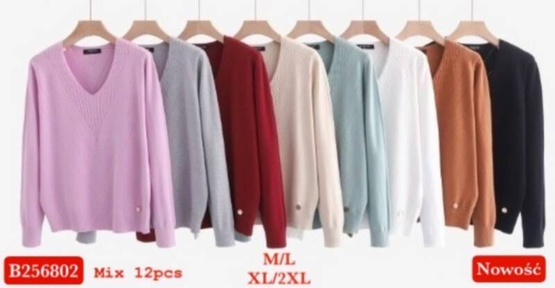 Bluzki damskie Roz M/L-XL-2XL, Mix Kolor .Paczka 12 szt.