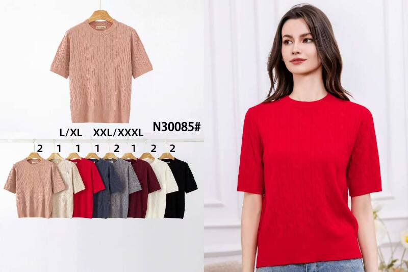 Bluzki damskie Roz L-3XL, Mix Kolor .Paczka 12 szt.