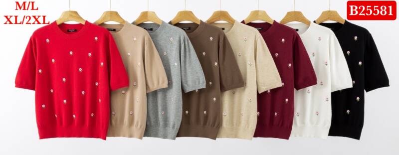 Bluzki damskie Roz M/L-XL-2XL, Mix Kolor .Paczka 12 szt.