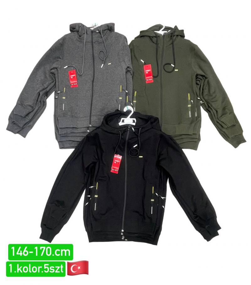 Bluzy Chłopięca Roz 146-170, 1 kolor Paczka 5  szt