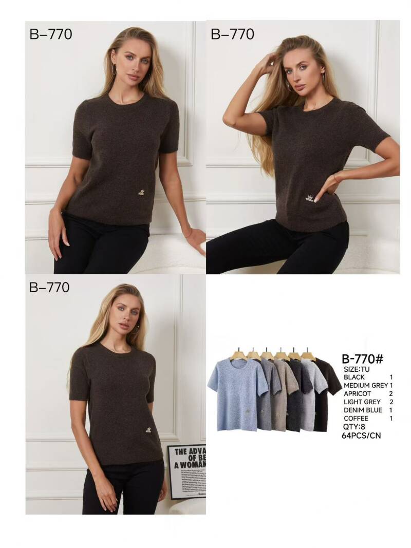 Bluzki damskie Roz Standard, Mix Kolor .Paczka 8 szt.