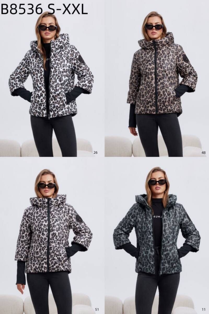 Kurtki damskie zimowe Roz S-2XL, 1 Kolor Paczka 5 szt