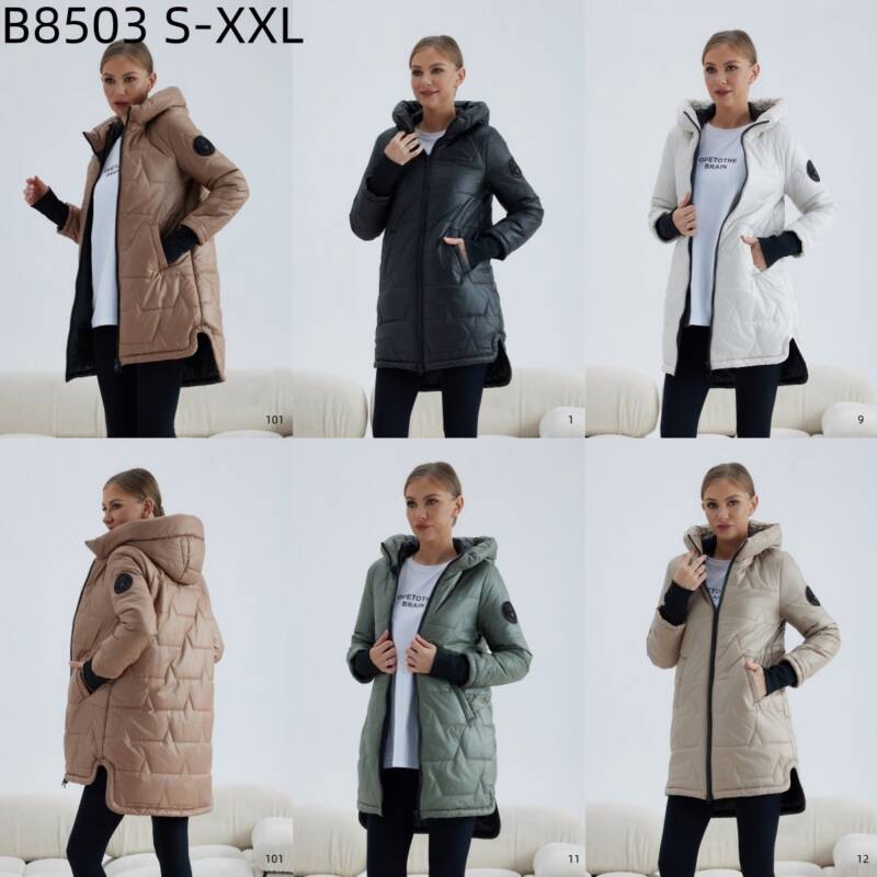 Kurtki damskie zimowe Roz S-2XL, 1 Kolor Paczka 5 szt