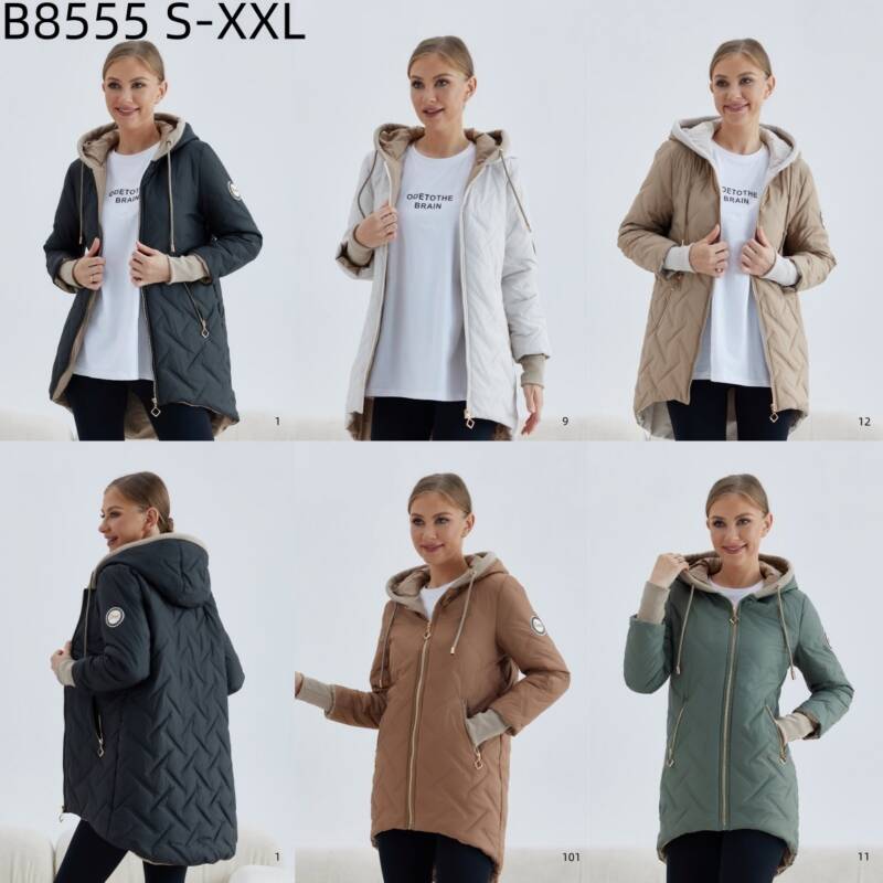 Kurtki damskie zimowe Roz S-2XL, 1 Kolor Paczka 5 szt