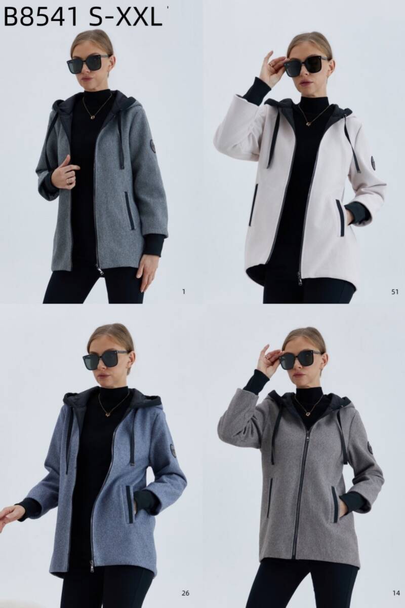 Kurtki damskie cienki Roz S-2XL, 1 Kolor Paczka 5 szt