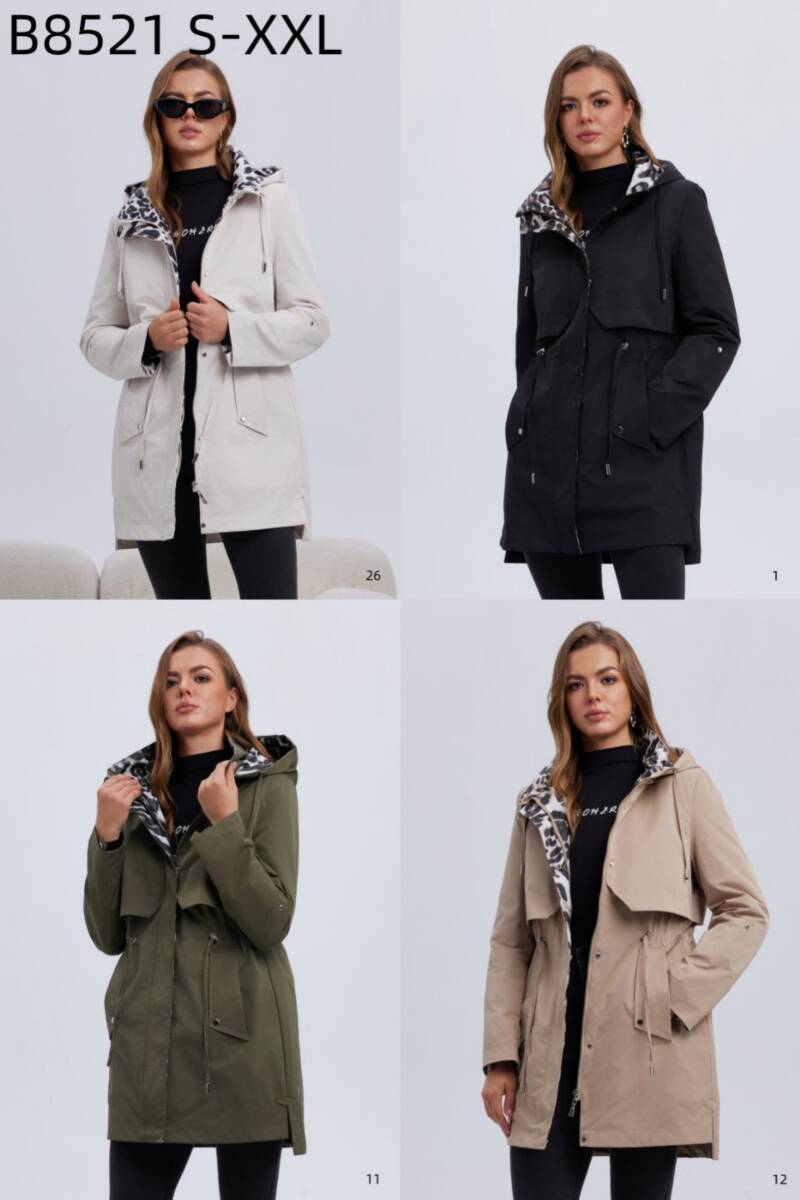 Kurtki damskie cienki Roz S-2XL, 1 Kolor Paczka 5 szt