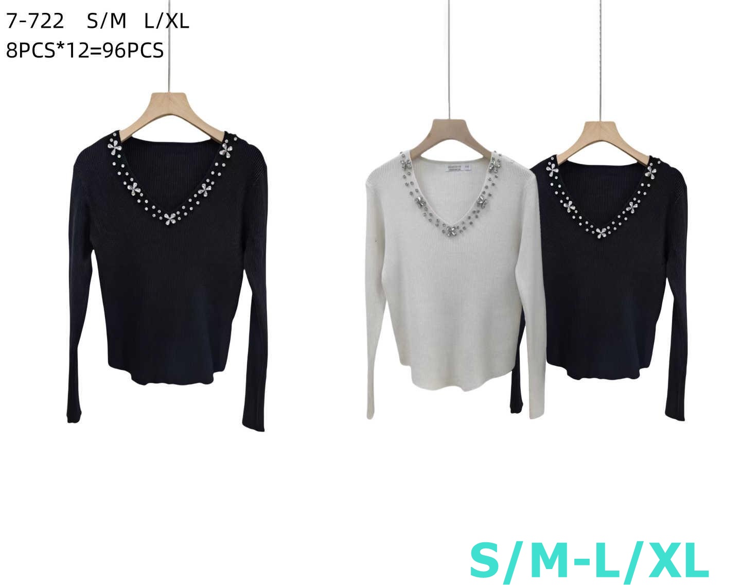 Swetry damskie Roz S/M-L/XL, Mix Kolor Paczka 12 szt