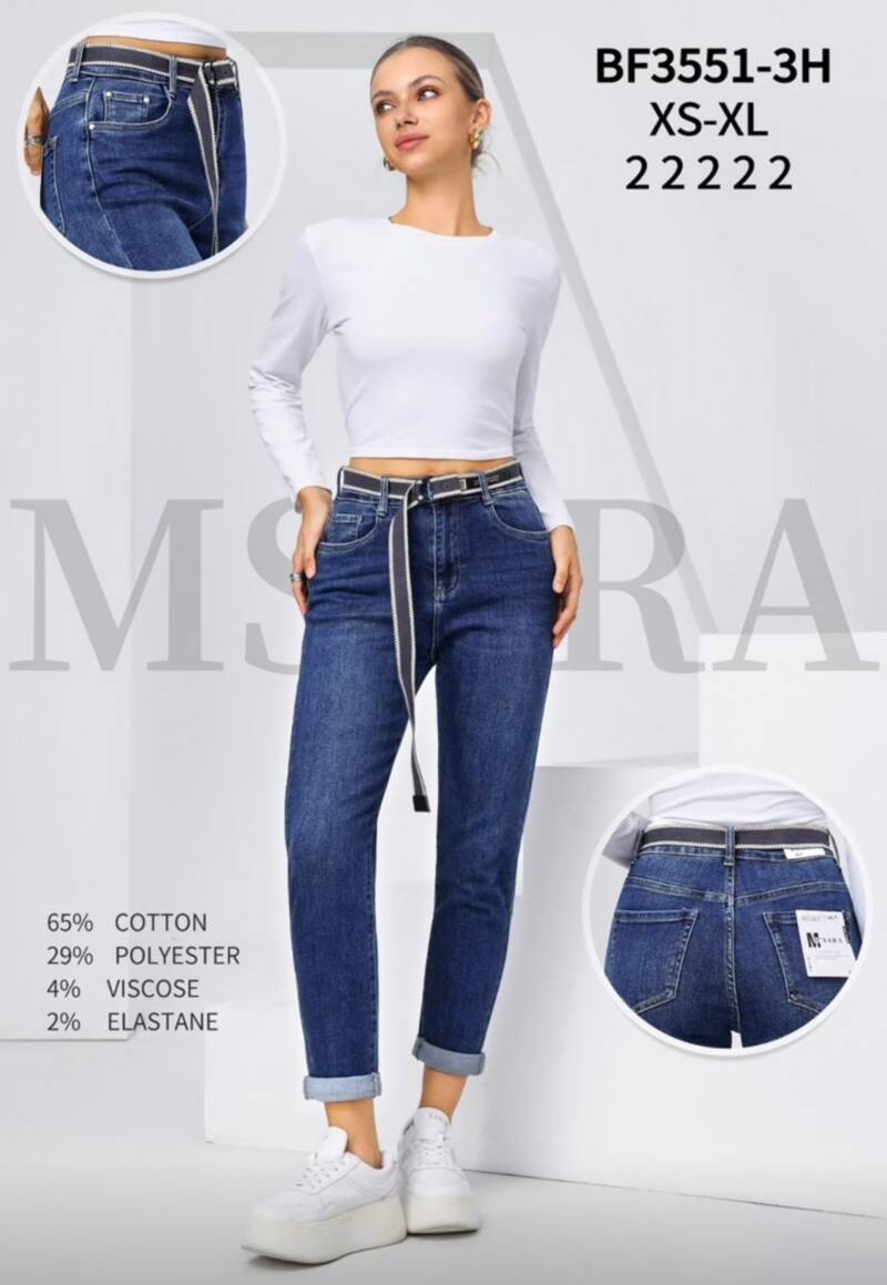 Spodnie damskie jeansy Roz XS-XL, 1 Kolor Paczka 10 szt