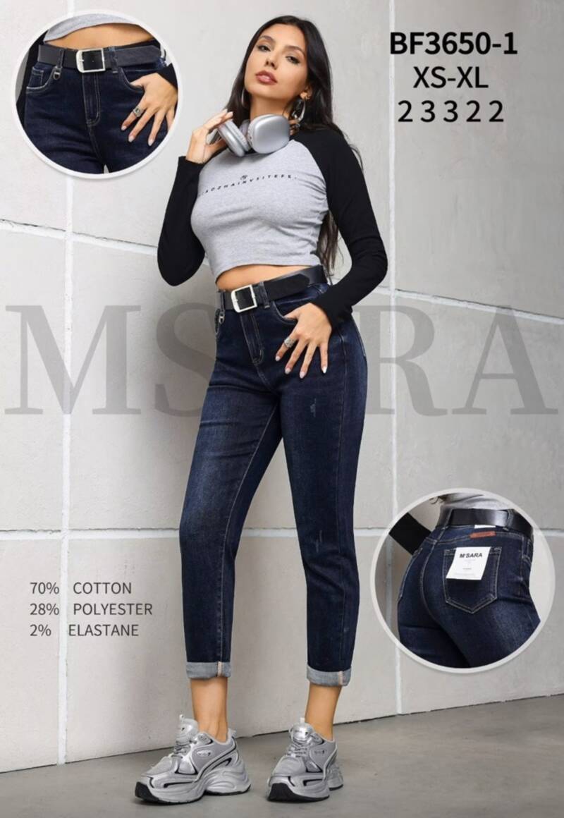 Spodnie damskie jeansy Roz XS-XL, 1 Kolor Paczka 10 szt