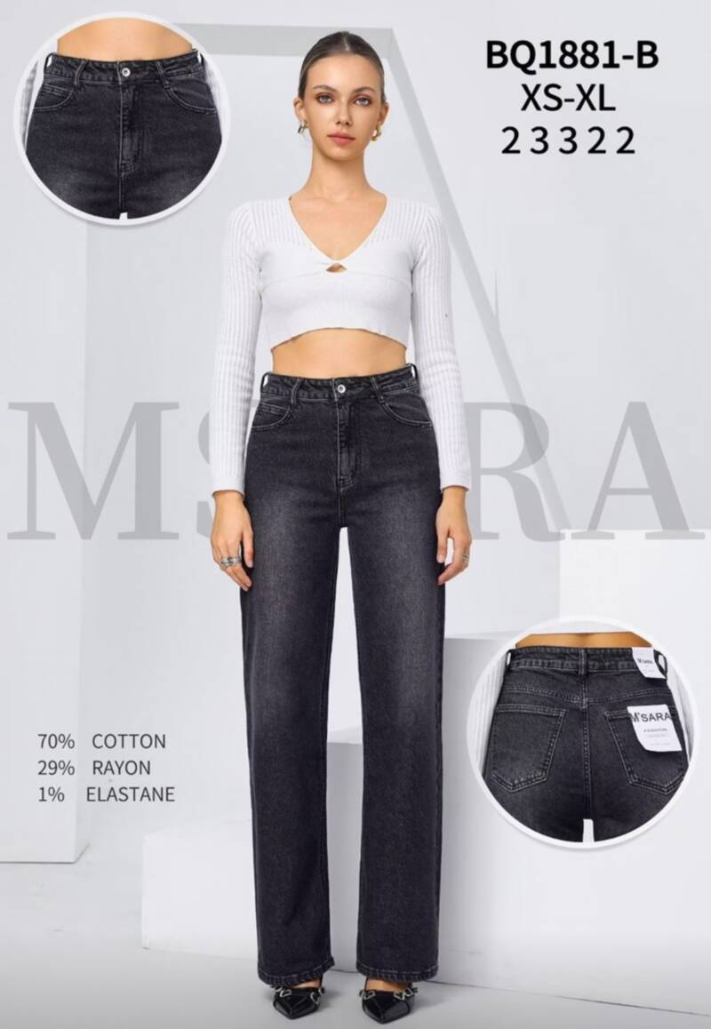 Spodnie damskie jeansy Roz XS-XL, 1 Kolor Paczka 12 szt