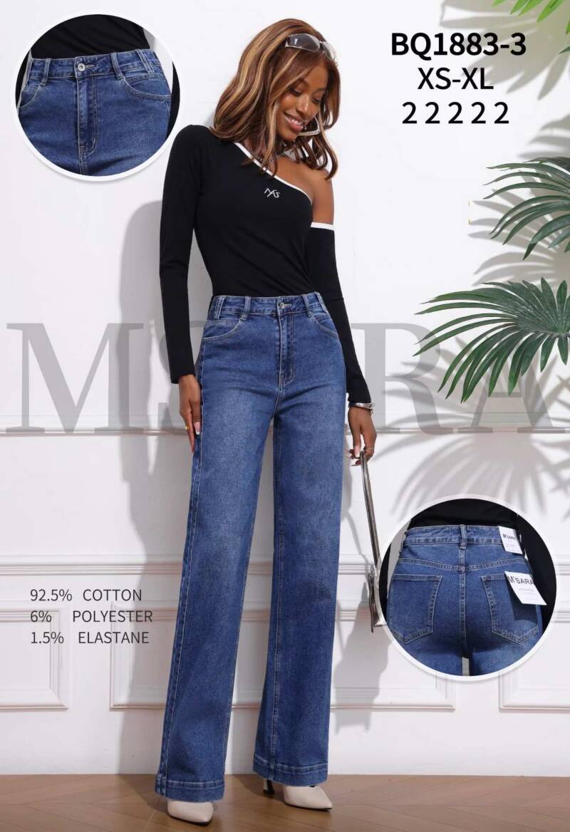 Spodnie damskie jeansy Roz XS-XL, 1 Kolor Paczka 10 szt