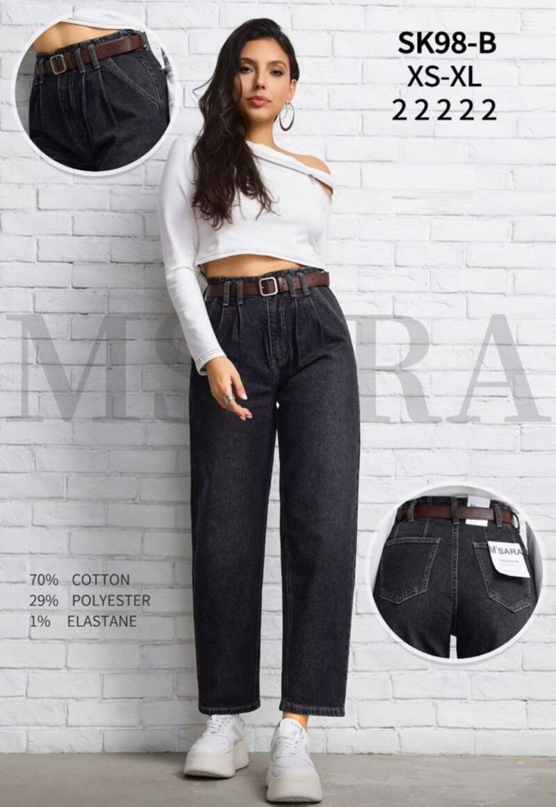 Spodnie damskie jeansy Roz XS-XL, 1 Kolor Paczka 10 szt