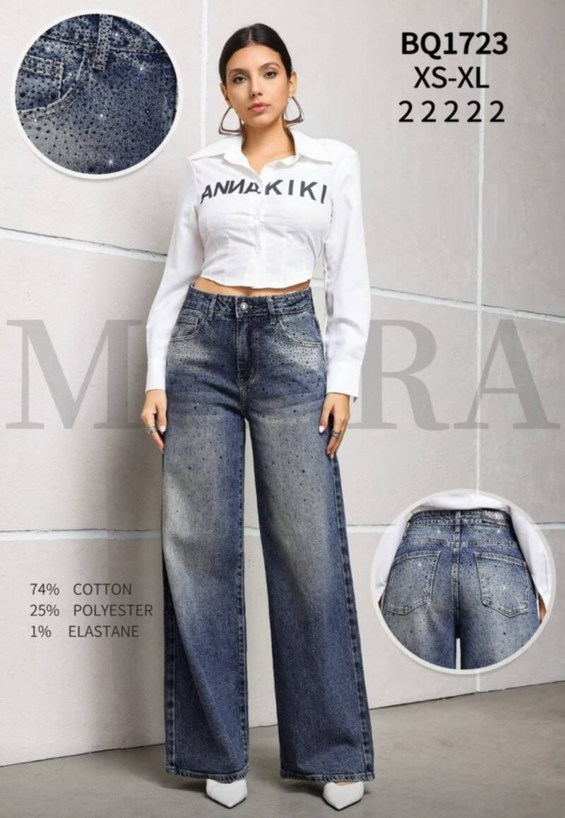 Spodnie damskie jeansy Roz XS-XL, 1 Kolor Paczka 10 szt
