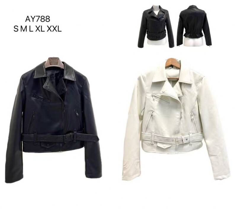 Kurtki damskie skórzana (Włoskie produkt) Roz S-2XL, Mix Kolor Paczka 5 szt