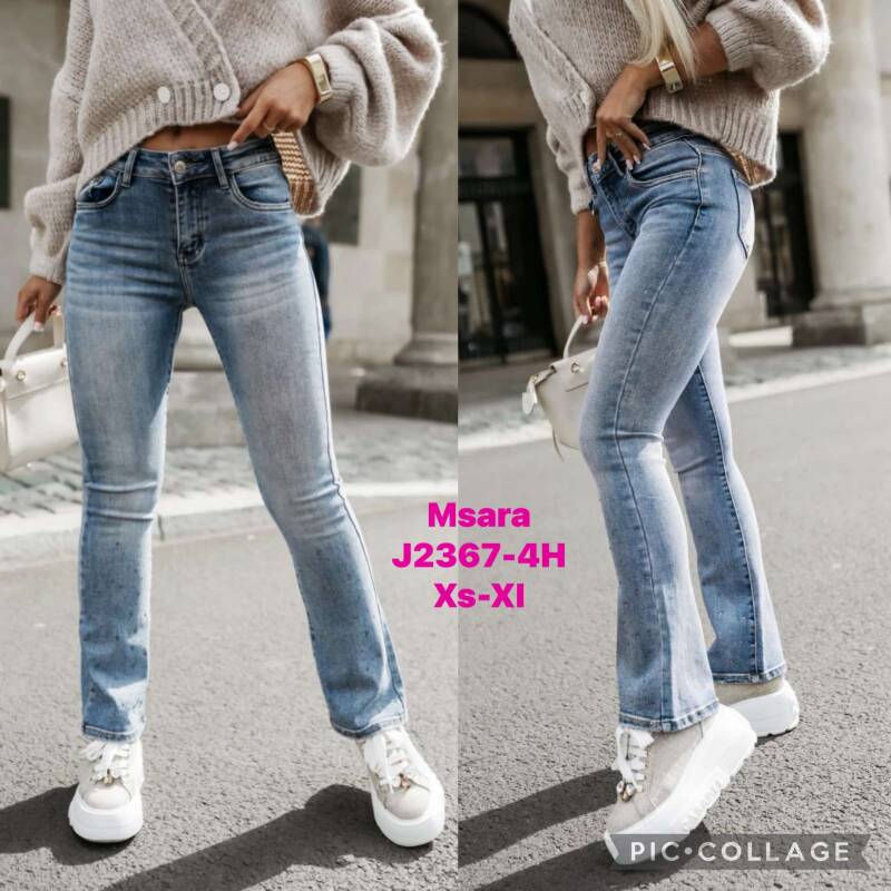 Spodnie damskie jeans Roz XS-XL, 1 Kolor .Paczka 10 szt.