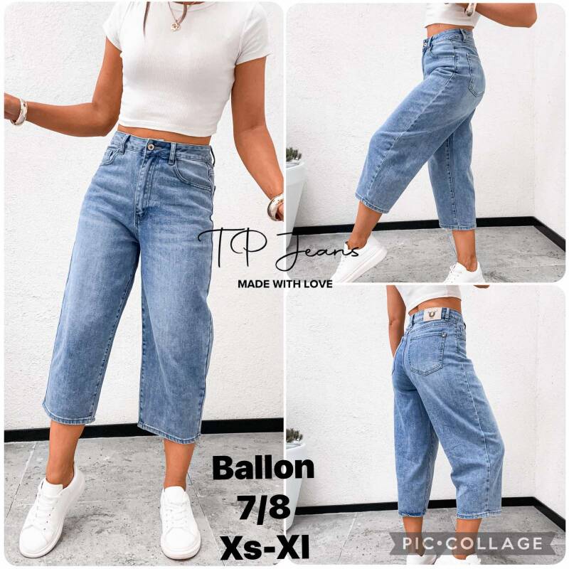 Spodnie damskie jeans 7/8 Roz XS-XL, 1 Kolor .Paczka 10 szt.