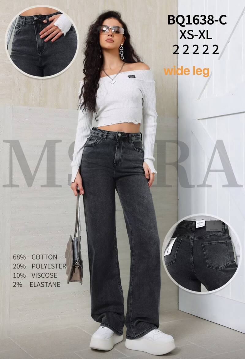 Spodnie damskie jeans Roz XS-XL, 1 Kolor .Paczka 10 szt.