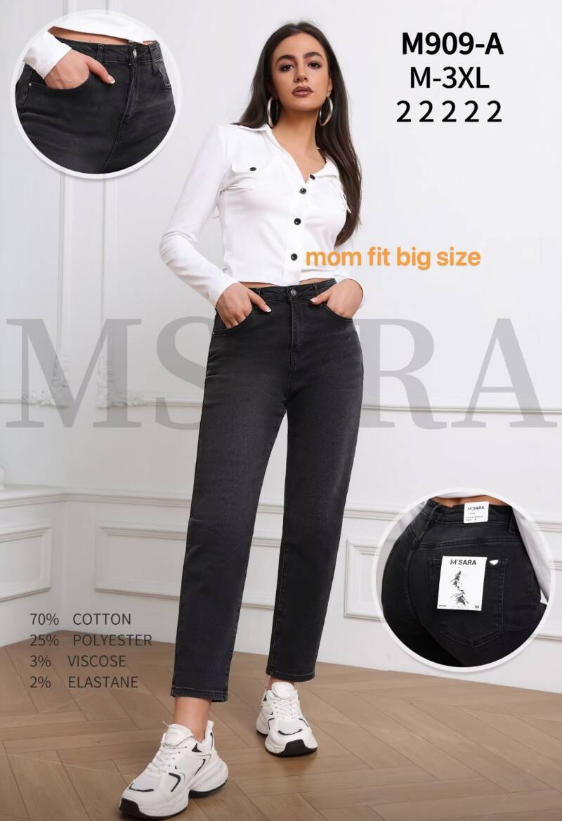 Spodnie damskie jeans Roz XS-XL, 1 Kolor .Paczka 10 szt.