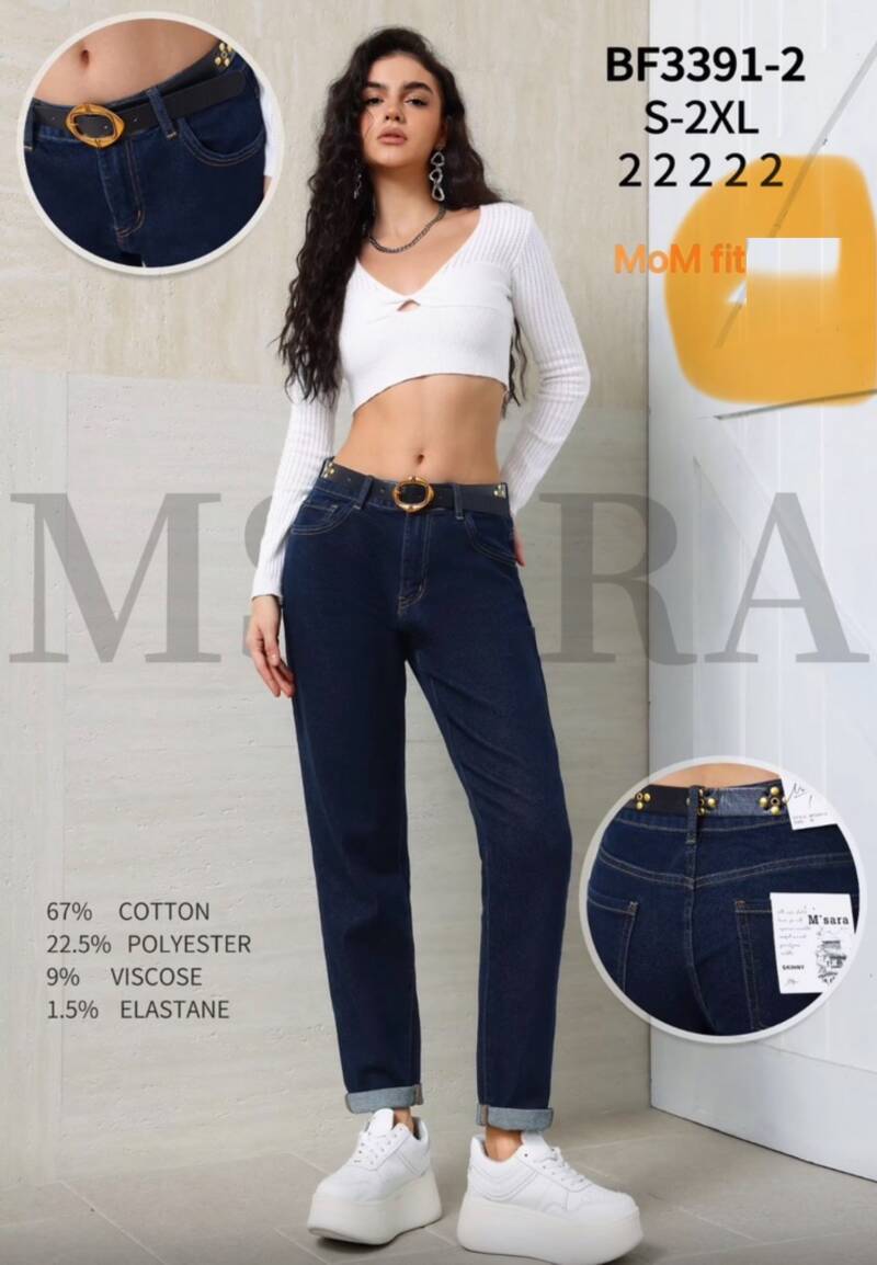 Spodnie damskie jeans Roz XS-XL, 1 Kolor .Paczka 10 szt.