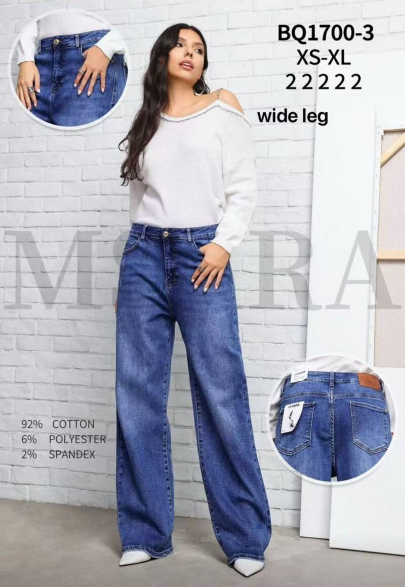 Spodnie jeansy damskie Roz XS-XL, 1 Kolor Paczka 10 szt