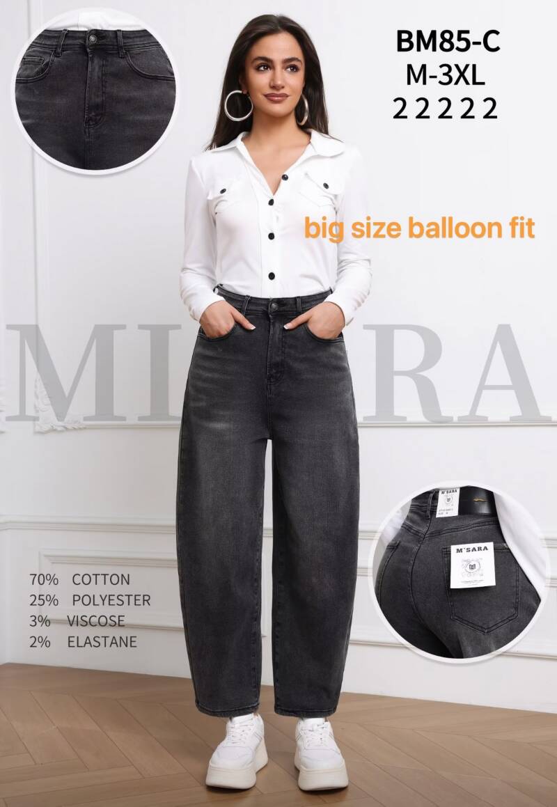 Spodnie damskie jeans Roz M-3XL, 1 Kolor .Paczka 10 szt.