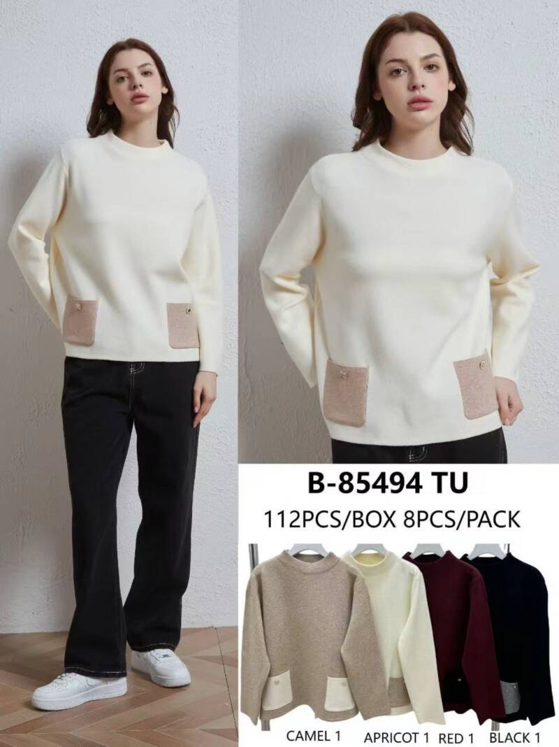 Swetry damskie  Roz Standard, Mix Kolor .Paczka 4 szt.