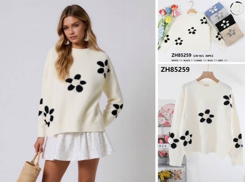 Swetry damskie (Francja produkt) Roz S/M-M/L, Mix Kolor Paczka 10 szt.