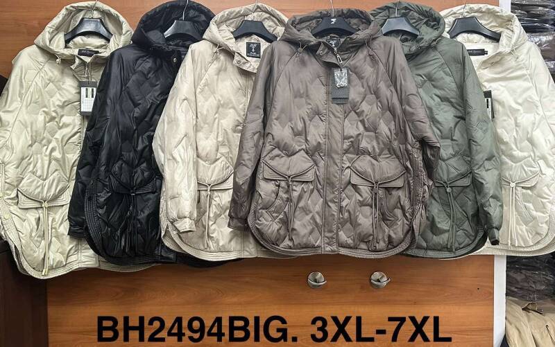 Kurtki damskie cienki Roz 3XL-7XL, 1 Kolor Paczka 5 szt