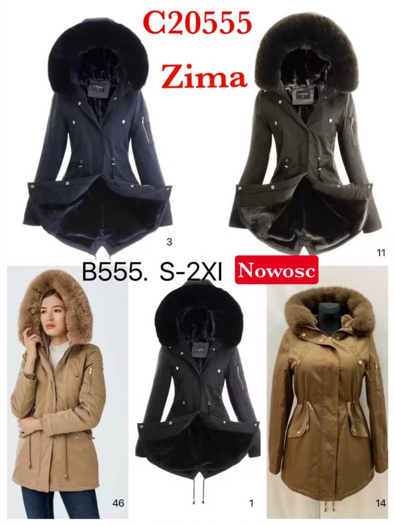 Kurtki damskie cienki  Roz S-2XL, 1 Kolor Paczka 5 szt