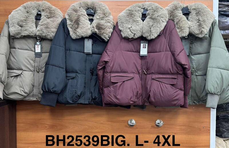 Kurtki damskie zimowe Roz L-4XL, 1 Kolor Paczka 5 szt
