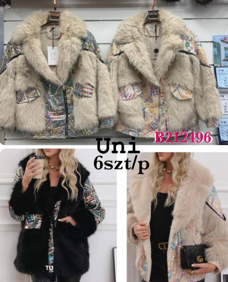 Kurtki alpaka damskie  Roz Standard, 1 Kolor Paczka 6 szt