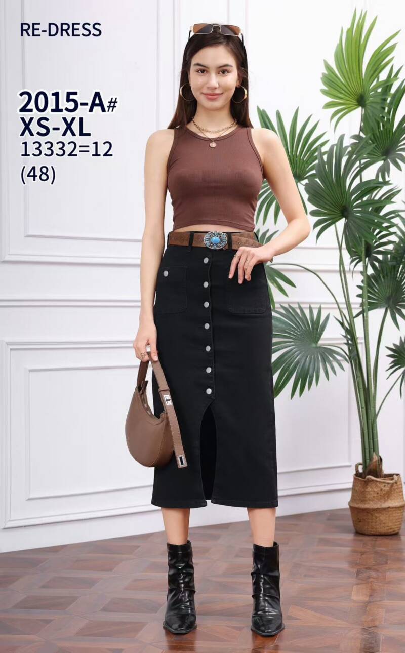 Spódnice damskie jeansy Roz XS-XL, 1 Kolor Paczka 12 szt
