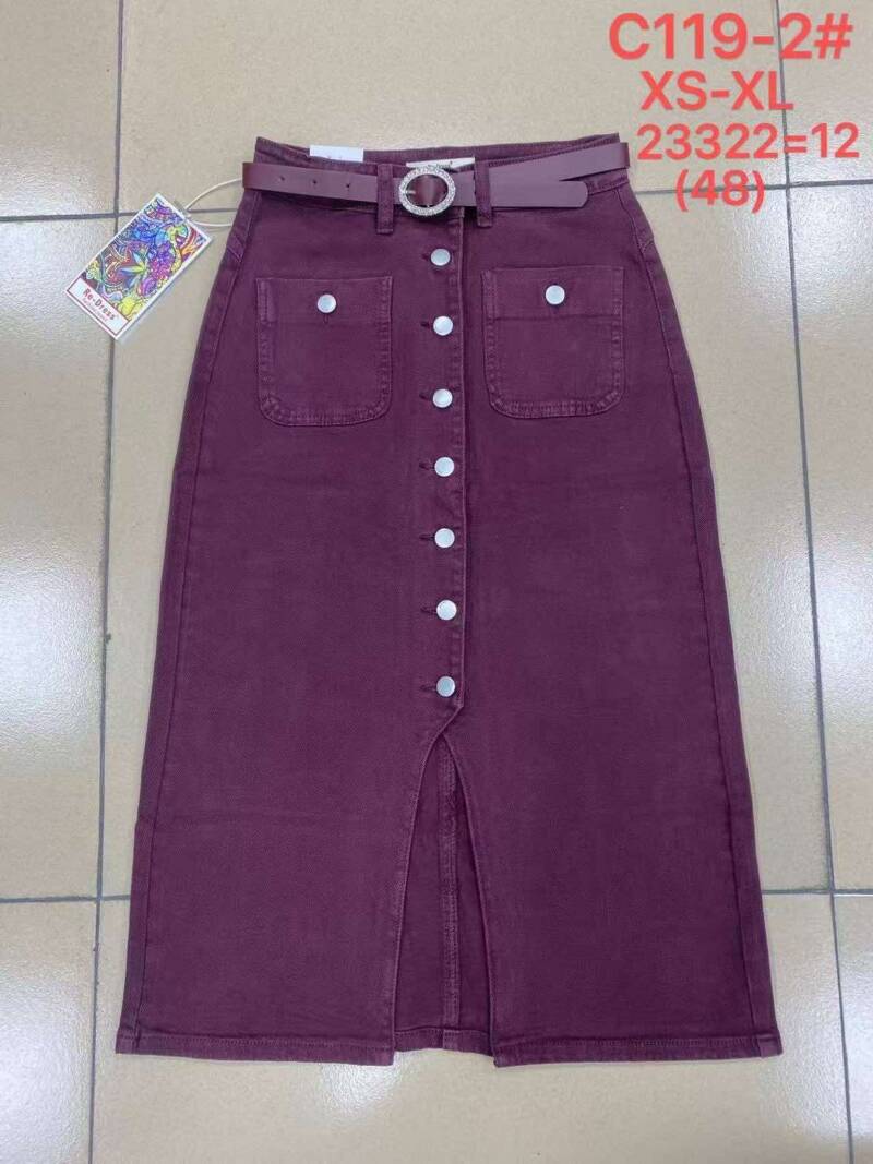 Spódnice damskie jeansy Roz XS-XL, 1 Kolor Paczka 12 szt