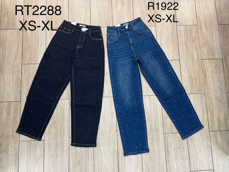 Spodnie damskie jeansy Roz XS-XL, 1 Kolor Paczka 10 szt