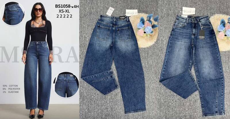 Spodnie damskie jeansy Roz XS-XL, 1 Kolor Paczka 10 szt