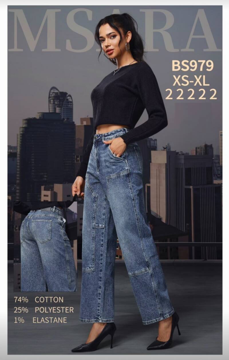 Spodnie damskie jeansy Roz XS-XL, 1 Kolor Paczka 10 szt