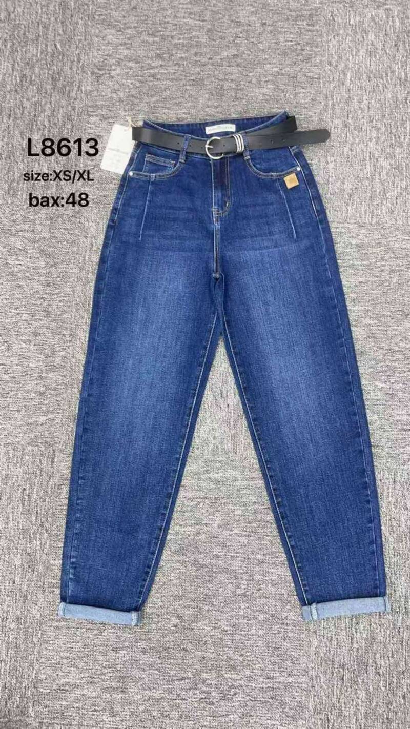 Spodnie damskie jeansy Roz XS-XL, 1 Kolor Paczka 12 szt