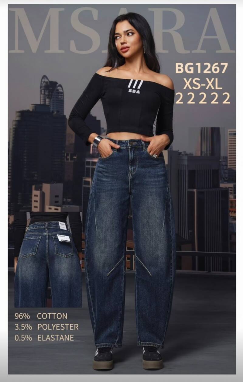 Spodnie damskie jeansy Roz XS-XL, 1 Kolor Paczka 10 szt