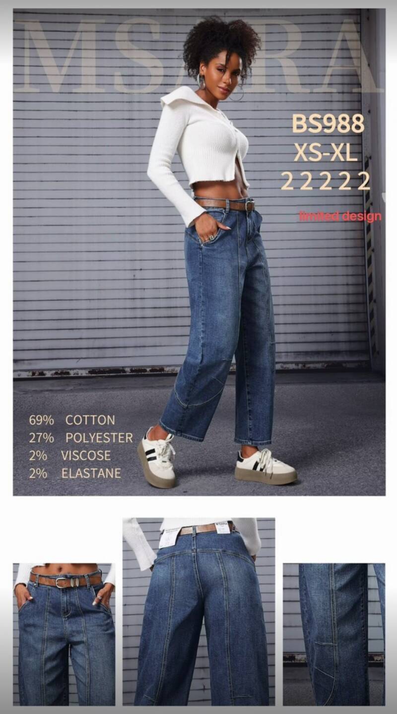 Spodnie damskie jeansy Roz XS-XL, 1 Kolor Paczka 10 szt