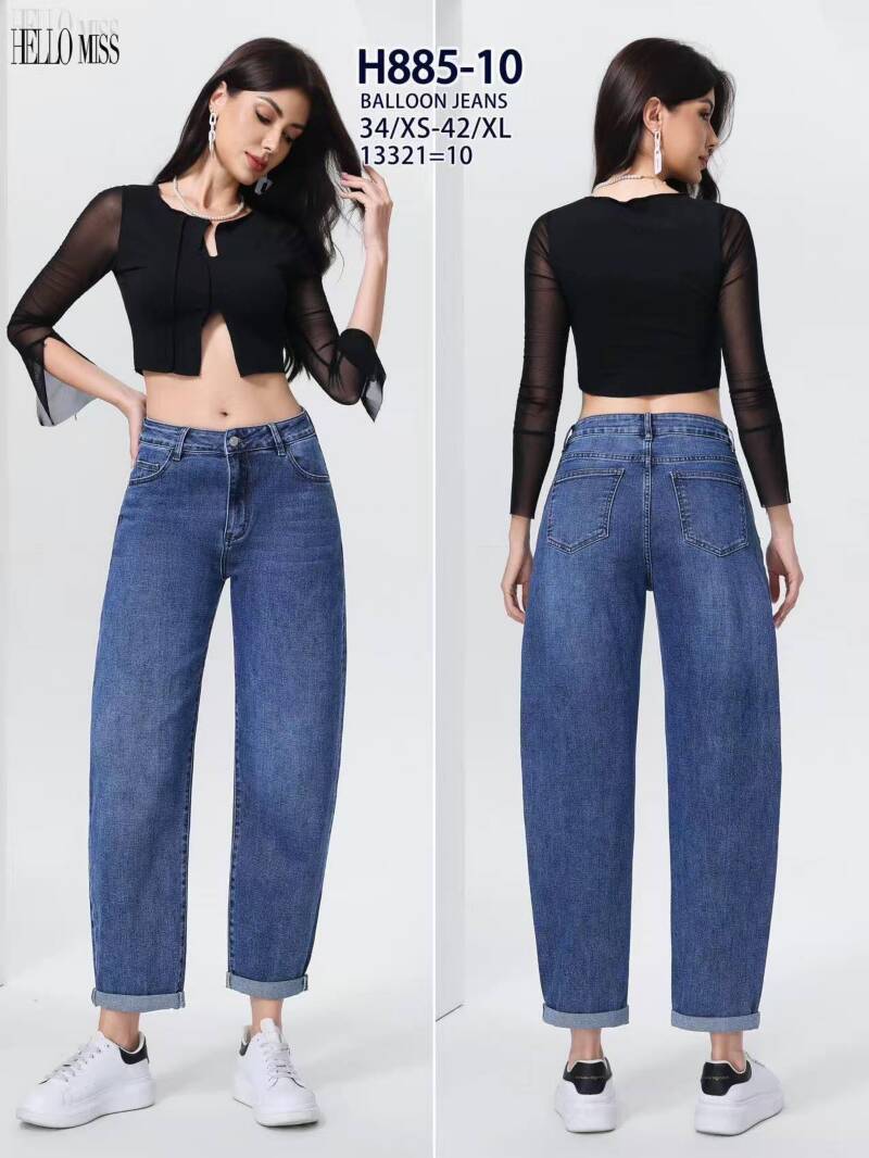 Spodnie damskie jeansy Roz XS-XL, 1 Kolor Paczka 10 szt