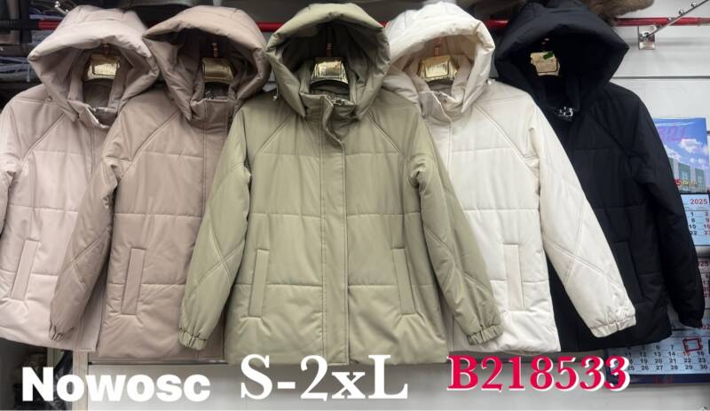 Kurtki damskie zimowe Roz S-2XL, 1 Kolor Paczka 5 szt