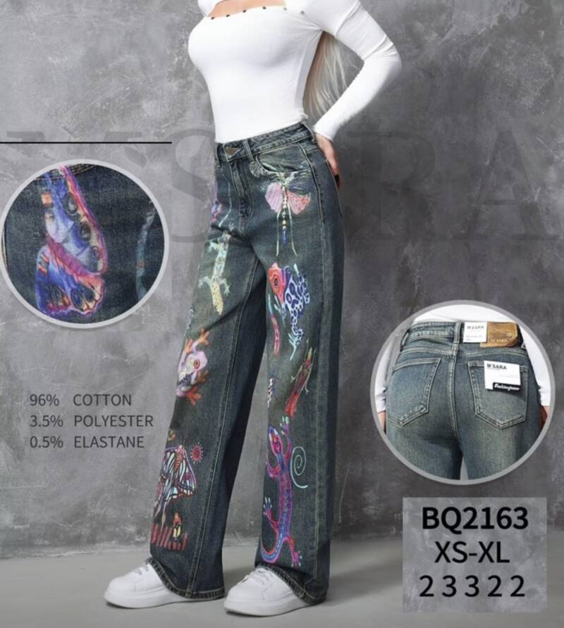 Spodnie damskie jeansy Roz XS-XL, 1 Kolor Paczka 12 szt