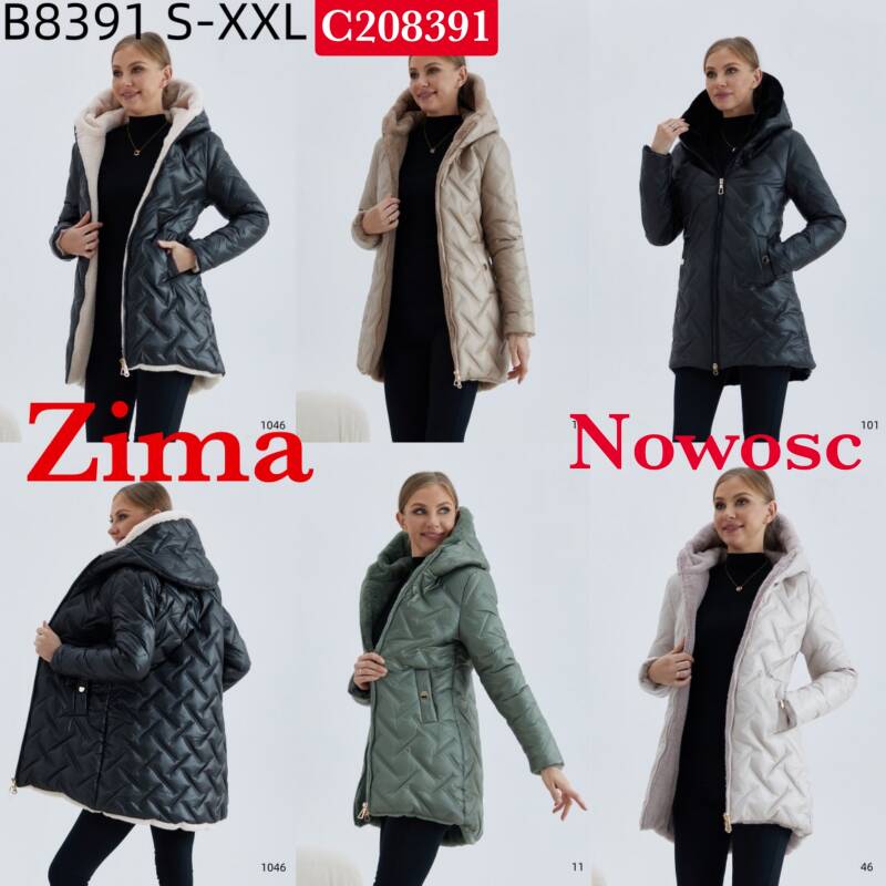 Kurtki damskie zimowe Roz S-2XL, 1 Kolor Paczka 5 szt